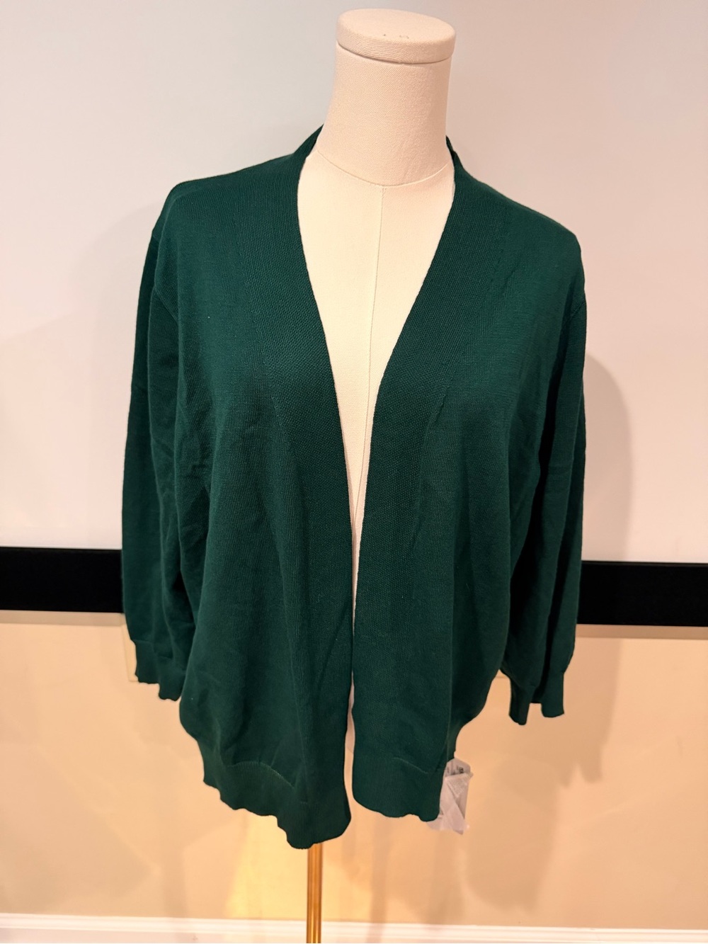 Open-Front Women's Sweater Cardigan - Deep Green